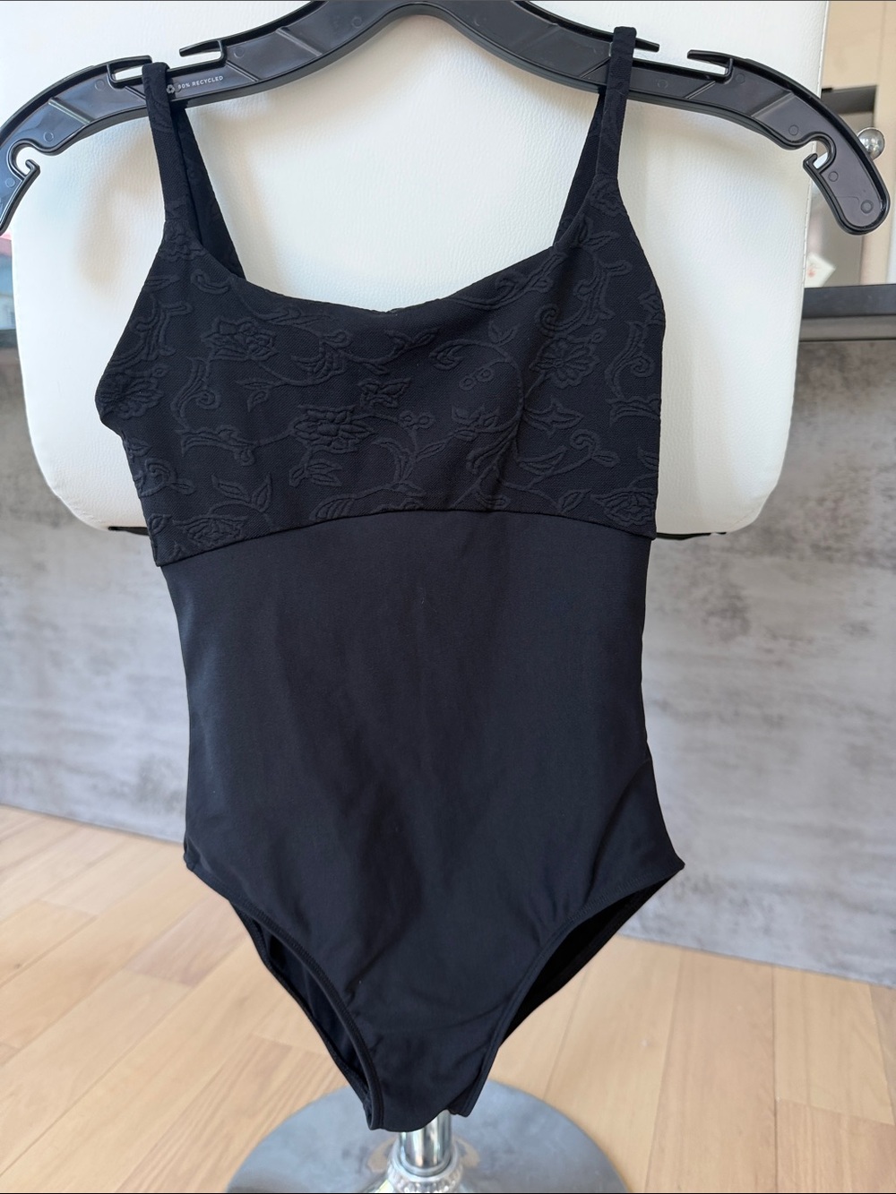 Wear Moi Black Textured Leotard